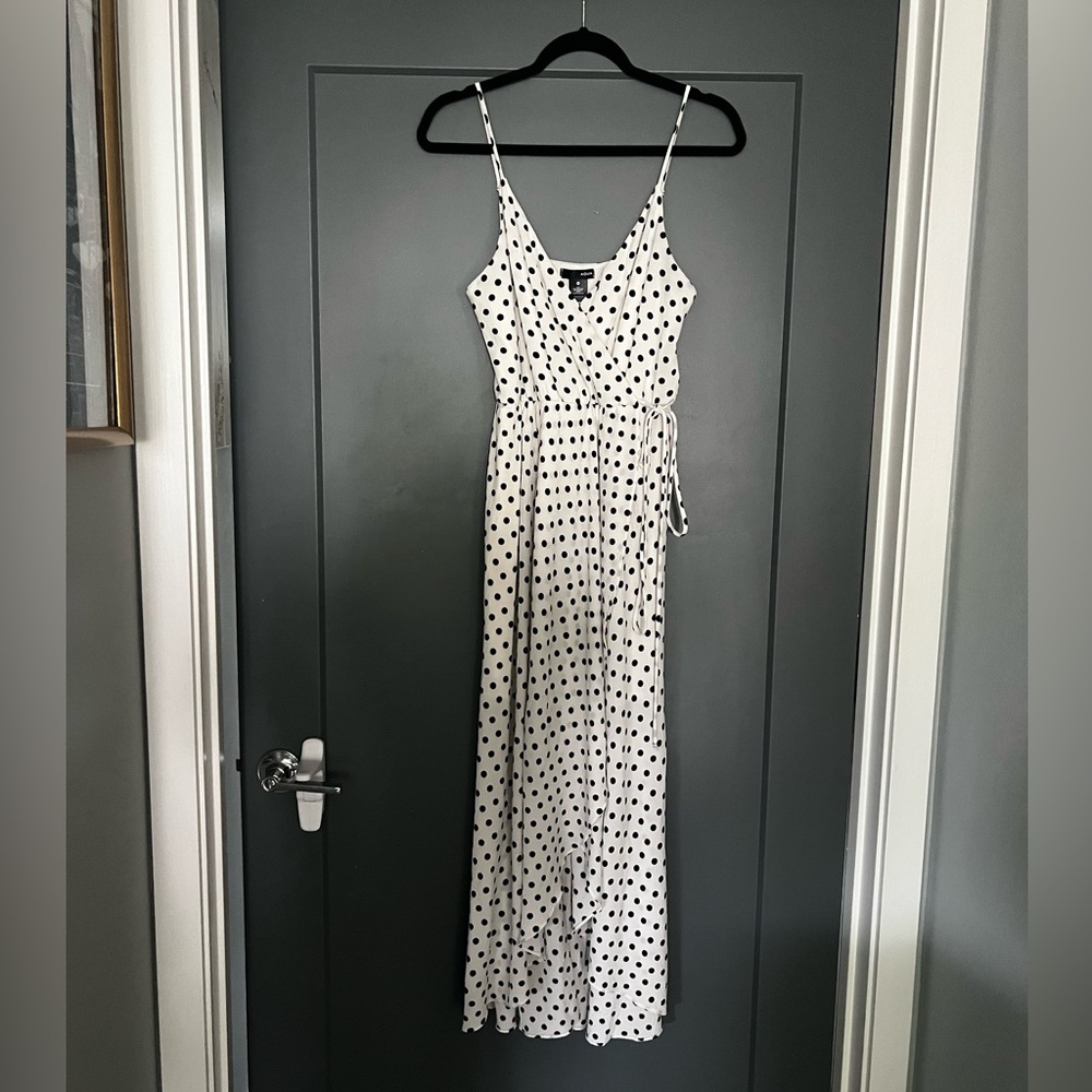 Aqua Polka Dot Midi Dress